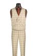 Vinci Men's 3 Piece Modern Fit Suit - Electric Windowpane