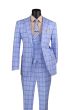 Vinci Men's 3 Piece Modern Fit Suit - Smooth Windowpane