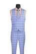 Vinci Men's 3 Piece Modern Fit Suit - Smooth Windowpane