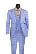 CCO Men's Outlet 3 Piece Modern Fit Suit - Smooth Windowpane