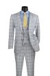 CCO Men's Outlet 3 Piece Modern Fit Suit - Smooth Windowpane