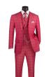 CCO Men's Outlet 3 Piece Windowpane Suit - Double Breasted Vest