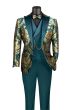 CCO Men's Outlet 3 Piece Modern Fit Suit - Luxurious Jacquard