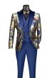 CCO Men's Outlet 3 Piece Modern Fit Suit - Luxurious Jacquard