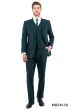 Zegarie Men's 3 Piece Modern Fit 100% Wool Suit - Solid Colors