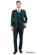CCO Men's Outlet 3 Piece Modern Fit 100% Wool Suit - Solid Colors