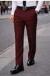 Burgundy Mens Pleated Pants