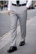 Grey Mens Pleated Pants