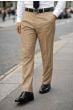Tan Mens Pleated Pants