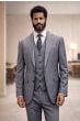 Grey Plaid Suit Wool Suits