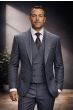 Charcoal Suit Sharp Suits for Men Low Cut Double Breasted Vest
