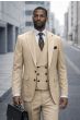 Caramel Suit Wide Peak Lapel Double Breasted Vest