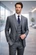 Charcoal Suit Mens 3 Piece Suits Plaid Suit