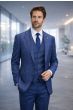Sapphire Suit Mens 3 Piece Suits Plaid Suit
