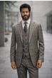 Tan Suit Mens 3 Piece Suits Plaid Suit