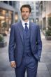 Indigo Suit Three Piece Plaid Suits for Men
