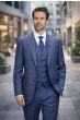 Statement Men's Outlet 3 Piece 100% Wool Plaid Suit - Modern Fit