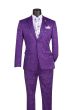 CCO Men's Outlet 2 Piece Slim Fit Suit - Stylish Accented Patterns