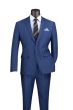 Blue Mens Slim Fit Suit Textured Fabric