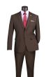 Brown Mens Slim Fit Suit Textured Fabric