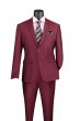 Burgundy Mens Slim Fit Suit Textured Fabric