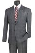 CCO Men's Outlet 2 Piece Slim Fit Suit - Accented Windowpane