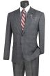 Vinci Men's 2 Piece Slim Fit Suit - Accented Windowpane