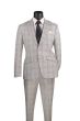 CCO Men's Outlet 2 Piece Slim Fit Suit - Accented Windowpane