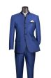 Vinci Men's 2 Piece Slim Fit Nehru Suit - Sharkskin