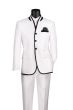 Vinci Men's 2 Piece Slim Fit Nehru Suit - Sharkskin