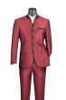 Vinci Men's 2 Piece Slim Fit Nehru Suit - Sharkskin