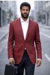 Burgundy Blazer Mens Plaid Jacket