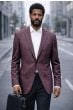 Plum Blazer Men's Plaid Jackets Single Breasted Jacket