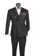 Vinci Men's 2 Piece Slim Fit Double Breasted Suit - Solid Color