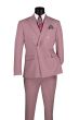 Vinci Men's 2 Piece Slim Fit Double Breasted Suit - Solid Color
