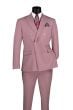 CCO Men's Outlet 2 Piece Slim Fit Double Breasted Suit - Solid Color
