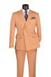 Vinci Men's 2 Piece Slim Fit Double Breasted Suit - Solid Color