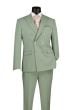 CCO Men's Outlet 2 Piece Slim Fit Double Breasted Suit - Solid Color