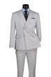 Vinci Men's 2 Piece Slim Fit Double Breasted Suit - Solid Color