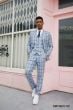 Stacy Adams Men's 3 Piece Hybrid Suit - Plaid Pattern