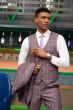 Stacy Adams Men's 3 Piece Hybrid Suit - Single Breasted Windowpane