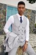 Stacy Adams Men's 3 Piece Hybrid Suit - Light Pattern