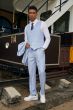 Stacy Adams Men's 3 Piece Hybrid Suit - Pinstripe Pattern