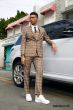 Stacy Adams Men's 3 Piece Hybrid Suit - Glen Plaid 
