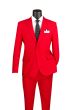 Vinci Men's 2 Piece Poplin Discount Suit - Slim Fit