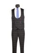 Black Double Breasted Vest Plaid Vest