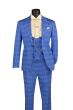 Blue Suit Slim Fit Suit for Men Super Stretch Fabric Machine Washable Adjustable Waistband