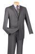 Vinci Men's 3 Piece Slim Fit Executive Style Suit - Flat Front Pants
