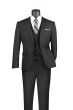 CCO Men's Outlet 3 Piece Slim Fit Executive Style Suit - Flat Front Pants