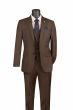 Brown Mens Slim Fit Suits 3 Piece Suits for Men